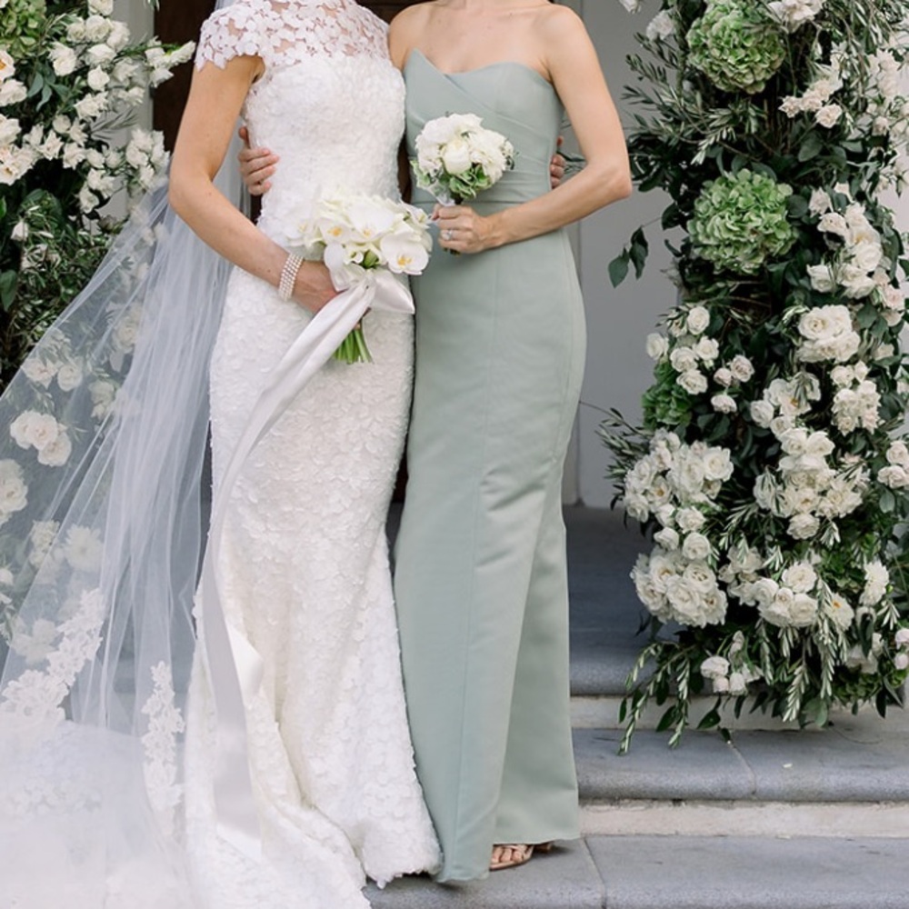 AMSALE belle gown in MOSS